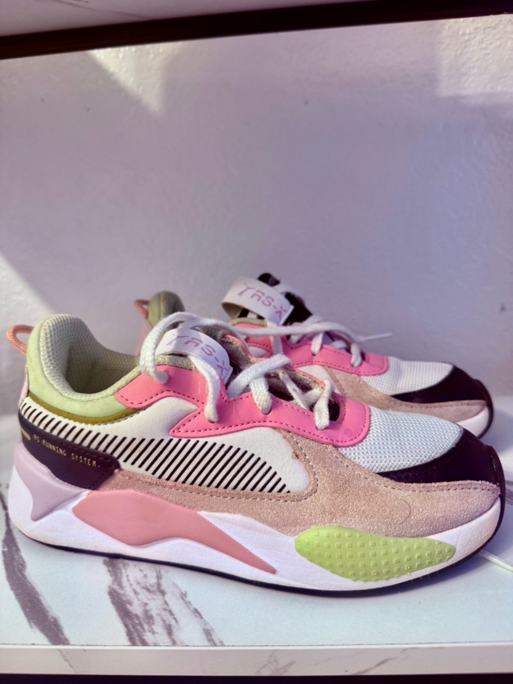 Puma Kids Pink, Green, White & Black Sneakers